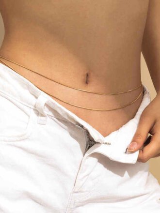 Double Layer 18k Gold Plated Belly Chain