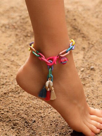 Colorful Tassel anklet