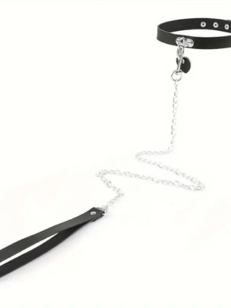black choker with chain