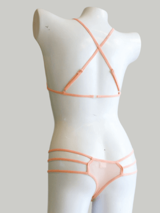 peach lingerie set for girls